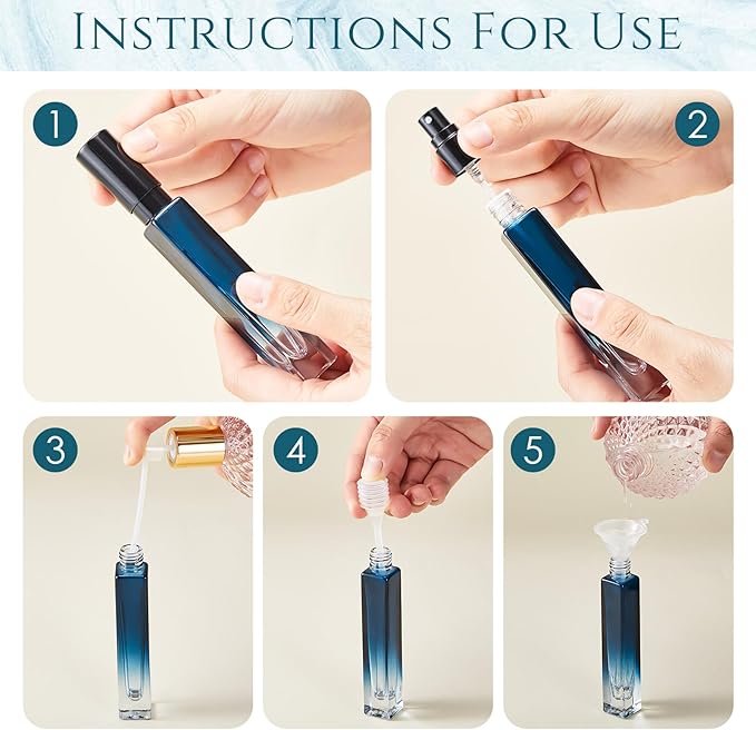 Domensi 60 Pcs 10/15/20/30 ml Perfume Travel Refillable Glass Bottles Spray Bottle Perfume Atomizer for Cologne Dispenser Leak-proof Fragrance Bottles Atomizer Pump Kit (10 ml,Assorted Colors)