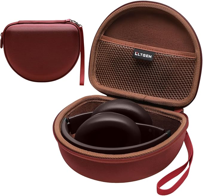 Headphone Case Compatible with Beats Studio Pro/Solo 4 / Studio 3 / Solo 3 / Picun B8 / BERIBES/JLab JBuds Lux ANC Wireless Bluetooth Noise Cancelling Headphones, Claret+Brown(Case Only)