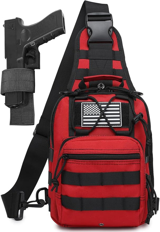 Small Tactical Sling Bag for Men with Holster Military EDC Shoulder Bag CCW Crossbody Bag 7 Liters