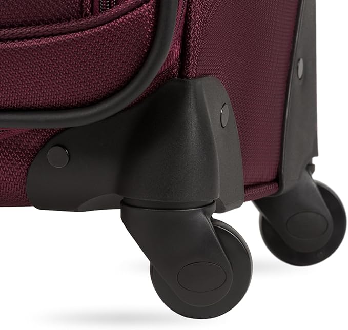 SWISSGEAR Sion Softside Expandable Spinner Luggage Durable Lightweight Travel Suitcase, Merlot, Checked-Medium