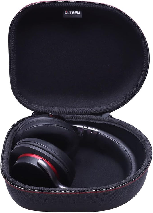 Headphone Headset Case Compatible with Audio-Technica ATH-M20x/JBL/Raycon/Soundcore Anker/Sony/Beats/JLab/TOZO/Logitech/BERIBES/KVIDIO Headphones, Large Headphone Case Hard Shell(Black)