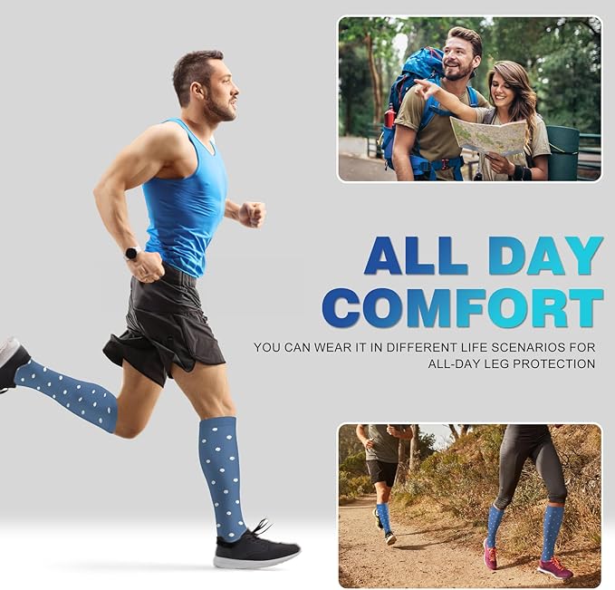 cerpite Compression Socks for Women & Men Circulation 8 Pairs Compression Socks 20-30 mmhg Best for Running,Nurse,Travel