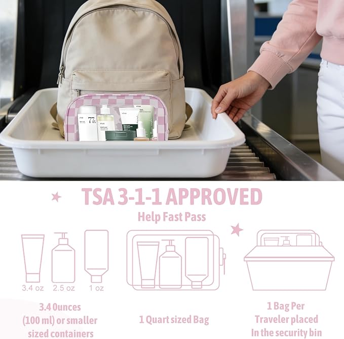 YOPCDJ 5PCS Diaper Bag Organizer Pouch Set,TSA Approved Toiletry Bag, Waterproof TPU Makeup Bag Set, Travel Organizer Bags for Women and Kids