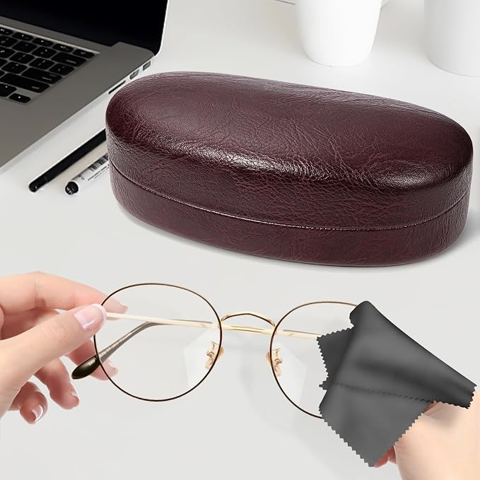 molshine Hard Shell Sunglasses Case,Classic Large Glasses Case for Sunglass, Eyeglasses with Cleaning Cloth, Pocket