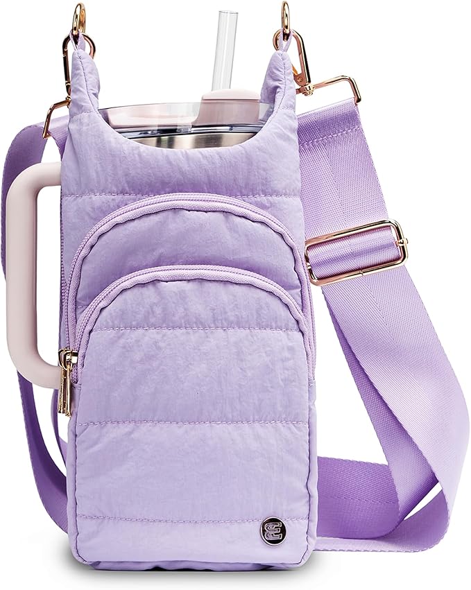 Water Bottle Holder with Strap for 30/32 oz, Crossbody Water Bottle Carrier Bag with RFID Blocking Phone Pocket