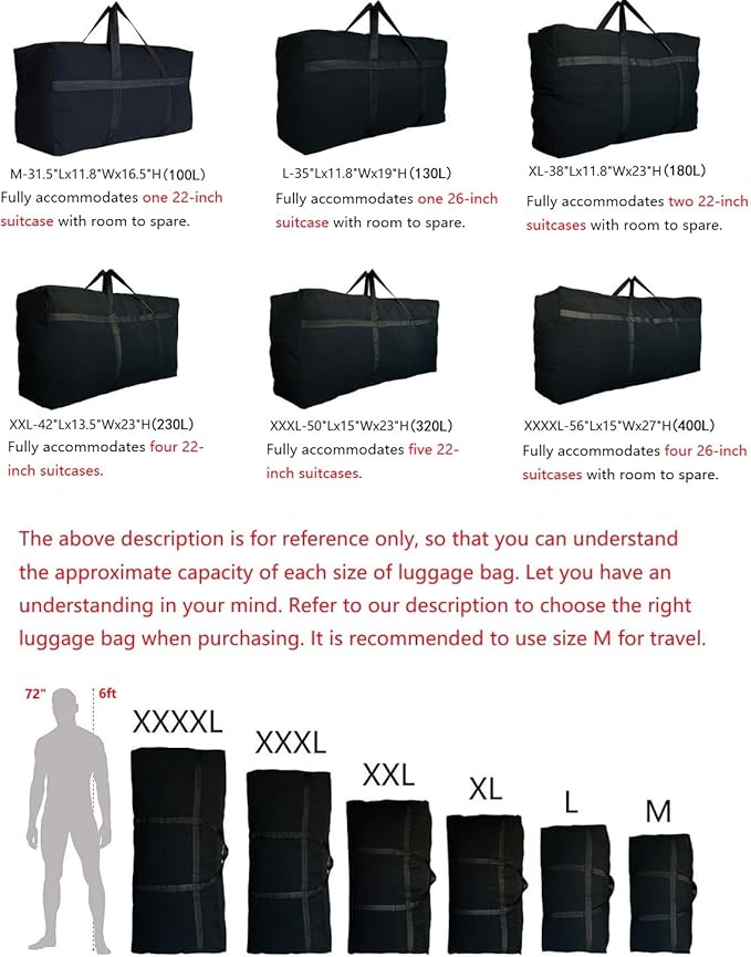 DoYiKe Extra Large Storage Duffle Bag with Zippers and Handles, Big Foldable Duffle Bag for Travel