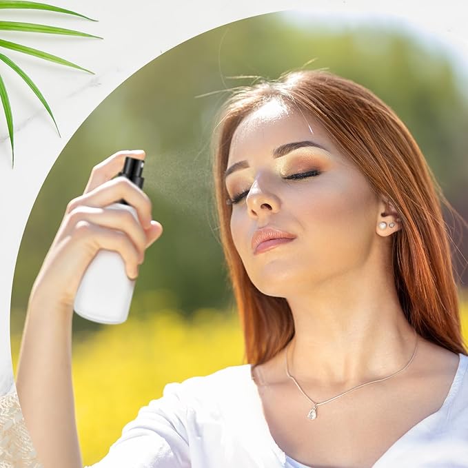 Tessco for you 1 Pcs 30/60/100 ml Glass Spray Bottles Frosted Empty Perfume Bottle Atomizer Refillable Clear Bottle with Fine Mist Sprayer Pump for Room Face Travel Business (Black,3.4 oz)