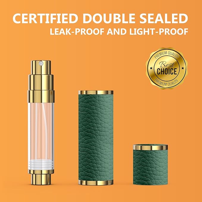 Travel Perfume Bottle Refillable, 5ml Perfume Atomizer, Portable Size Cologne Sprayer, Mini Empty Fragrance Spray Bottle (Green)