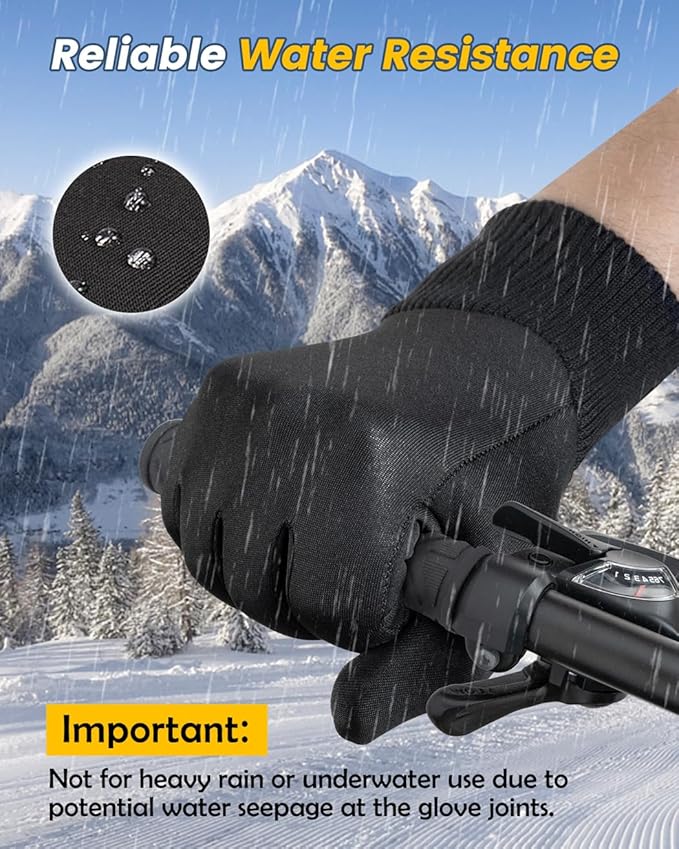 FEWTUR Winter Waterproof Gloves for Women and Men - Thermal Gloves with Touchscreen Fingers, Warm Gloves for Running, Bike and Hiking Cold Weather