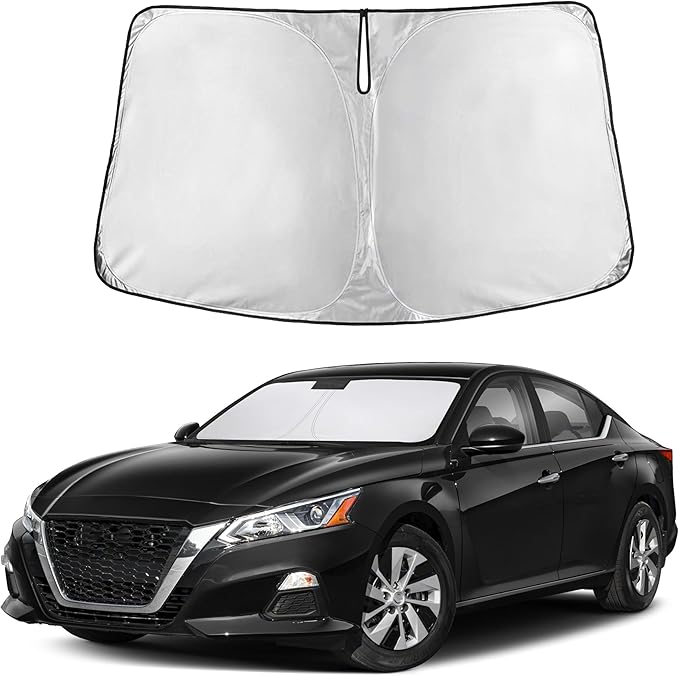 Autovir Windshield Sun Shade Fit for 2019-2024 2025 2026 Nissan Altima Sunshade, Front Car Window Shades Sun Visor, Blocks UV Rays & Heat, Car Accessories