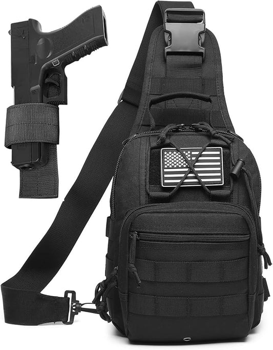 Small Tactical Sling Bag for Men with Holster Military EDC Shoulder Bag CCW Crossbody Bag 7 Liters
