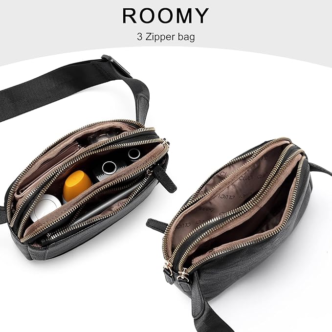 CLUCI Fanny Packs for Women Cross body, Belt Bag for Women, Mini Everywhere Crossbody Waist Bag Adjustable Strap, Vegan Leather Women's Fanny Pack