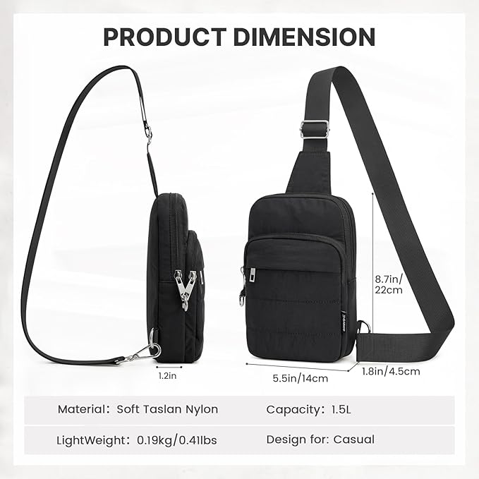 G4Free Small Sling Bag for Women, Anti Theft RFID Blocking Mini Crossbody Purse for Travel, Black