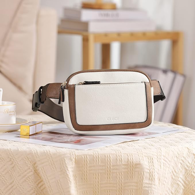 CLUCI Fanny Packs for Women Cross body, Belt Bag for Women, Mini Everywhere Crossbody Waist Bag Adjustable Strap, Vegan Leather Women's Fanny Pack