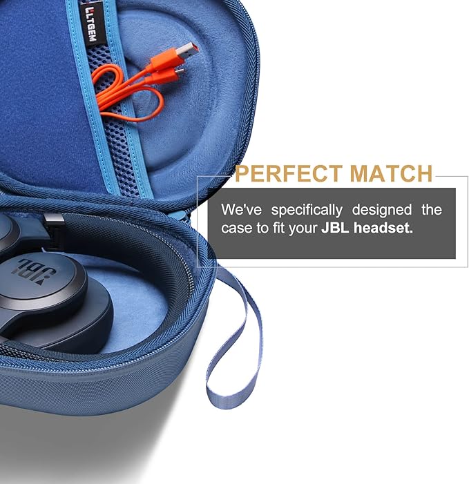 LTGEM Case Compatible with JBL Tune 770NC / 510BT / 720BT / 520BT / 520C / 670NC, for JBL Live 770NC / 670NC / 680NC / 780NC Headphones, Blue