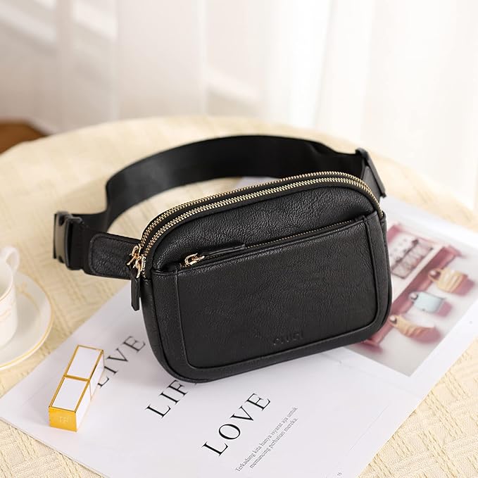 CLUCI Fanny Packs for Women Cross body, Belt Bag for Women, Mini Everywhere Crossbody Waist Bag Adjustable Strap, Vegan Leather Women's Fanny Pack
