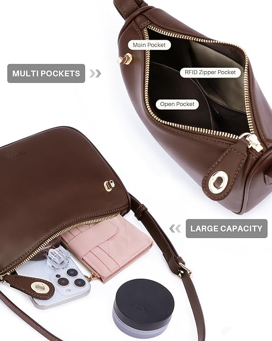 CHOLISS Shoulder Bag for Women, RFID Anti-Theft Crossbody Bags for Women, Vegan Leather Purse Handbags with Zipper Closure