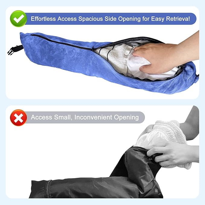 2Pack Stuffable Travel Pillow for Extra Luggage, Velvet Travel Neck Pillow with Adjustable Neck Size, Fits About 6 T-Shirts Travel Essentials Multifunctional Sleeping Rest Cushion(Blue)