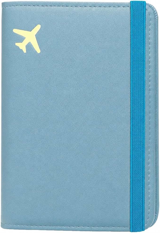 ZOPPEN Passport Holder Wallet, Passport Cover Travel Wallet Women Travel Essentials Accessories Document Organizer Travel Must Haves Rfid Blocking Cover Case for Women and Men, Blue