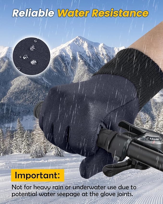 FEWTUR Winter Waterproof Gloves for Women and Men - Thermal Gloves with Touchscreen Fingers, Warm Gloves for Running, Bike and Hiking Cold Weather