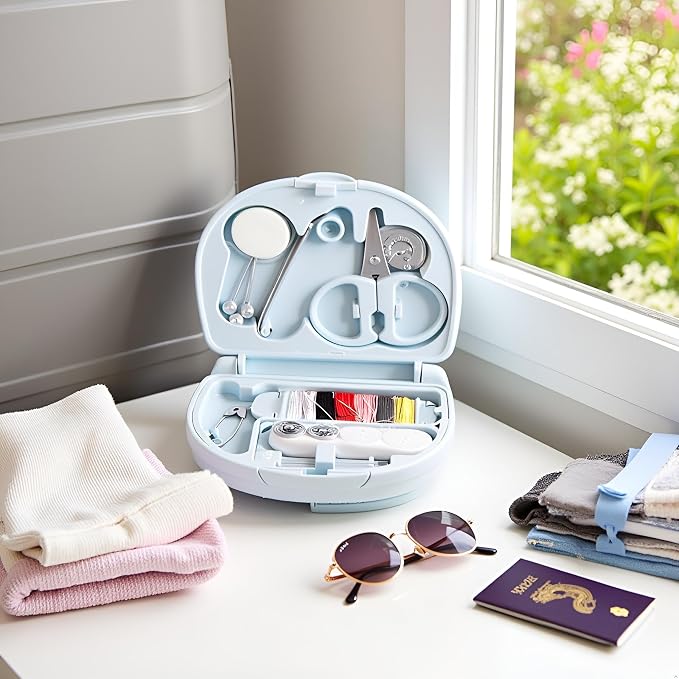 Travel Sewing Kit – Compact Portable Sewing Set, Diyy Sewing Kit with 6 Color Spools | Hand Sewing Kits, Sewing Accessories Kits, Sewings Supplies for Home, Travel, Beginners