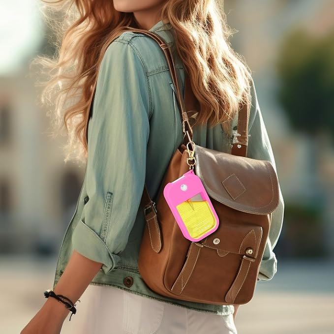 Hand Sanitizer Spray Case Compatible with Touchland Power Mist 1 oz – Silicone Case with Keychain for Touch Land Mist 1 fl oz（30 ml）, Hydrating Hand Sanitizer Accessory for 1 fl oz(Hot Pink)