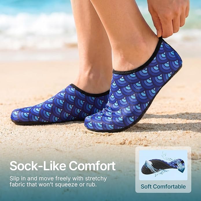 Water Shoes for Women Men Quick-Dry Aqua Socks Swim Beach Outfits Barefoot Yoga Exercise Wear Sport Accessories Pool Camping Must Haves River Hiking Adult Youth Size