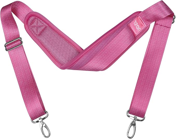 67 Inch Shoulder Straps, Soft with Ultra-Thick Fixed Shoulder Pad, Two Way Independently Adjustable Buckle Replacement Straps for Laptop Bag Messenger Bag Tool Bag Luggage,Rose Red