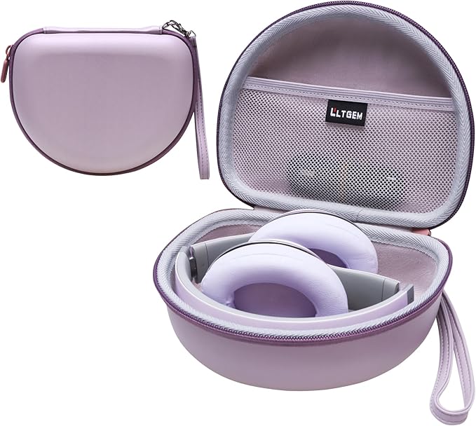 Headphone Case Compatible with Beats Studio Pro/Solo 4 / Studio 3 / Solo 3 / Picun B8 / BERIBES/JLab JBuds Lux ANC Wireless Bluetooth Noise Cancelling Headphones, PU Purple(Case Only)
