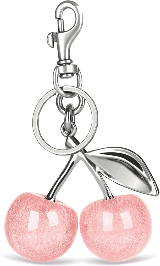 OVRUNS Cherry Bag Charm Cute Cherry Accessories Sparkling Purse Charms for Women