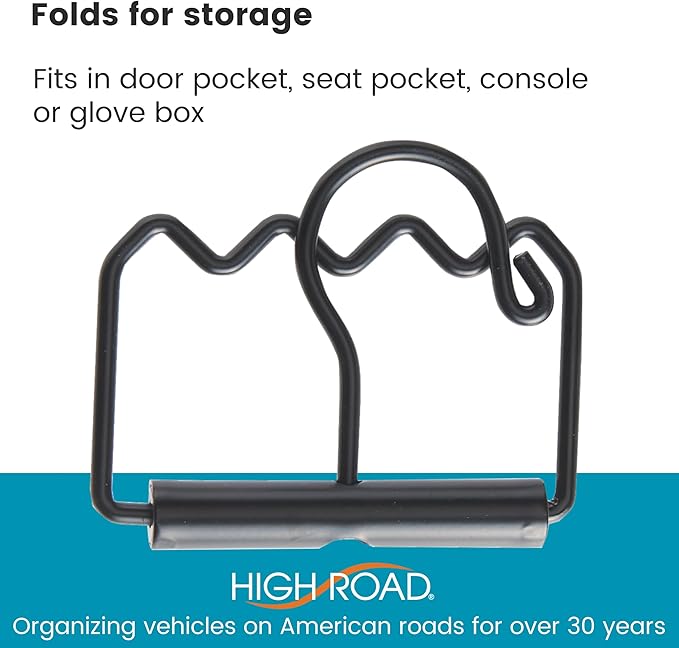 High Road Heavy Duty Car Hanger - Set of 2 Solid Metal Car Clothes Hangers with Carry Handle and Hooks for Dry Cleaning, Moving and Road Trips