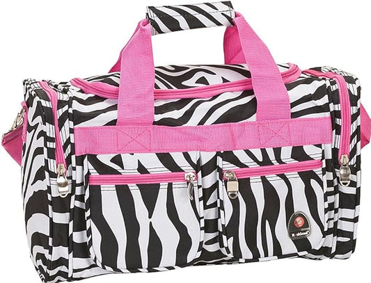 Rockland 19" Polyester Duffel Bag, Pink Zebra