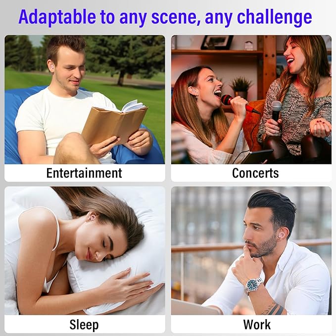 Ear Plugs for Sleeping Noise Cancelling, Reusable 35-46dB Noise Reduction Earplugs with 7 Silicone Ear Tips & Carry Case, Comfortable Hearing Protection for Sleep, Work, Study, Travel & Concerts Pink
