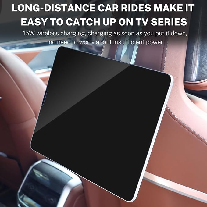 for BMW X5 X6 G05 G06 G60 G45 Tablet Holder Strong Magnetic Attraction/Gravity Clamp ipad Car Holder Back Seat Road Trip Essentials (Strong Magnetic + Wireless Charging + Light)