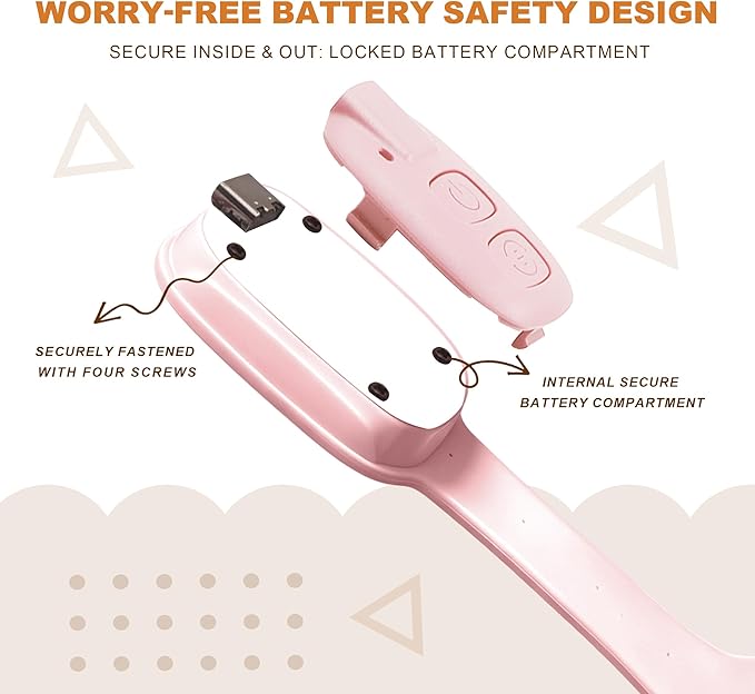 Rechargeable Kids Book Light, Cute Bookmark Reading Light for Kids, Dimmable Portable LED Book Light for Reading in Bed, Eye-Caring Bedtime Reading Lamp for Children & Travel, Light Pink