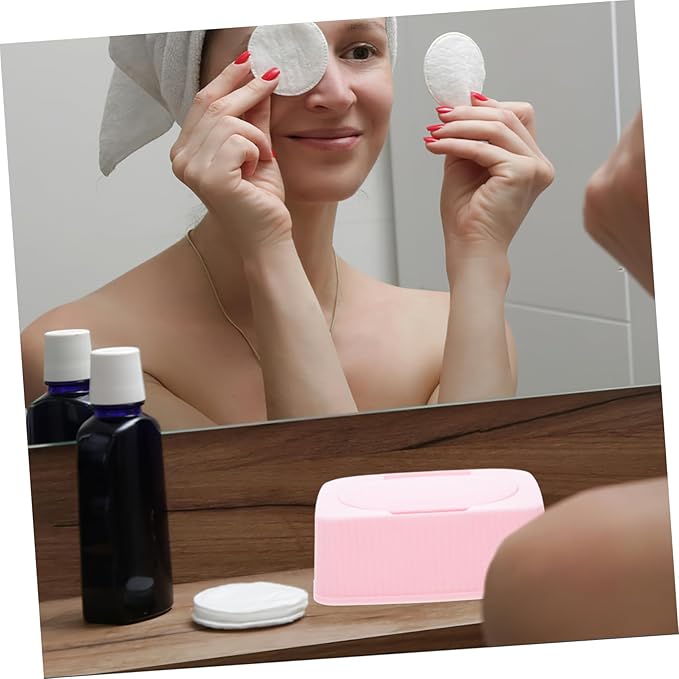 Wet Wipes Storage Box Flip Wipe Holder Travel Dispenser Storage Container for Makeup Cotton Nursery Bathroom Pink