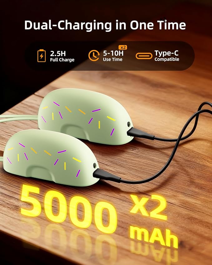 Magnetic Hand Warmers Rechargeable 2 Pack,10000mAh Electric Glove Heater Handwarmers with Flashlight, UL Certified, Men Women Gifts for Christmas, Birthday, Winter Hunting Camping Essentials