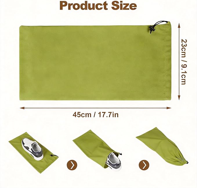 10 Pcs Single Shoe Bags for Travel,18"X9"shoe travel bag for Packing Dustproof Shoe Bag storage Sneaker Travel Bags Washable & Reusable dust bags for Boots Handbags Shoes & Toys (Green)