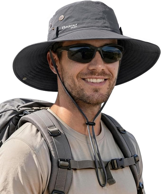 FURTALK Sun Hats for Men Fishing Hat UPF 80+ Foldable Wide Brim Outdoor Hiking Beach Summer Hats