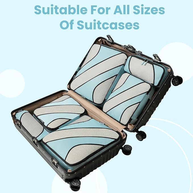 BAGAIL 6 Set Packing Cubes,Travel Luggage Packing Organizers