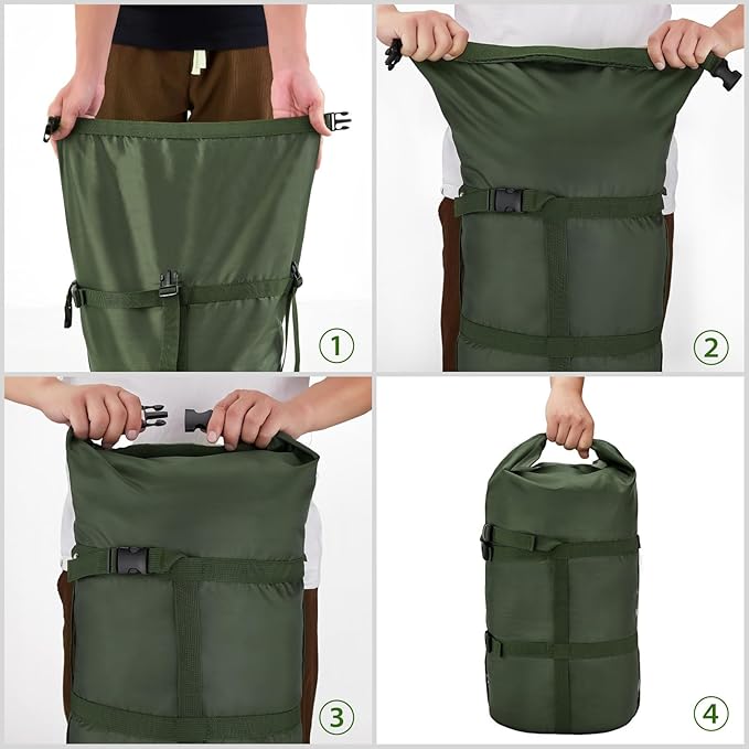 Compression Stuff Sack, 12L/24L/45L Sleeping Bag Cover Sack Sleeping Bags Storage Stuff Sack Organizer - Great Sleeping Bags Clothes Camping Hiking Backpacking