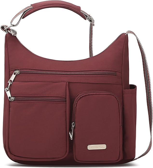MHCNLL Anti Theft Crossbody Bag for Women, Lightweight Travel Purse, Waterproof Nylon Multi-Pocket Everyday Shoulder Handbag