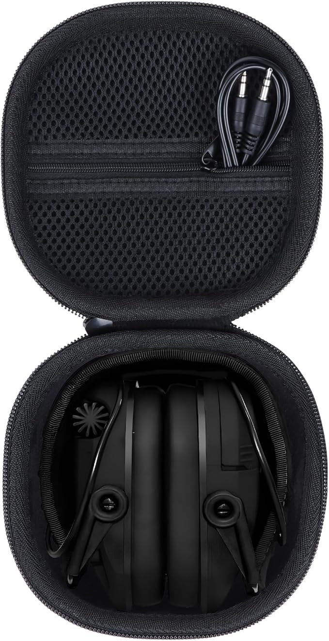 Lebakort Storage Case Compatible with Walkers Razor Slim/PROHEAR 066 030 Electronic Shooting Earmuff Hearing Protection Muff (Black Case)