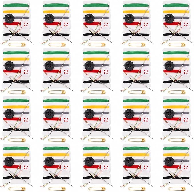 100pcs Sewing Kit - Portable Emergency Repair Kit with Pre-Threaded Needles, Buttons & Pins - Travel Essentials for Quick Clothing Fixes, Beginners & Hotel - Mini Mending Set for Kids & Home Storage