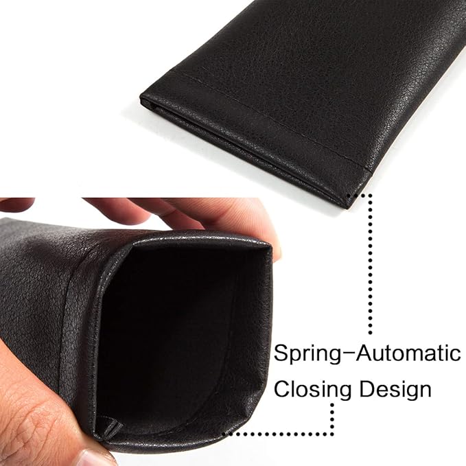 TRIUMPH VISION Squeeze Leather Sunglasses Pouch - 3 Pack Glasses Case Soft Eyeglass Sleeve Pouch Holder