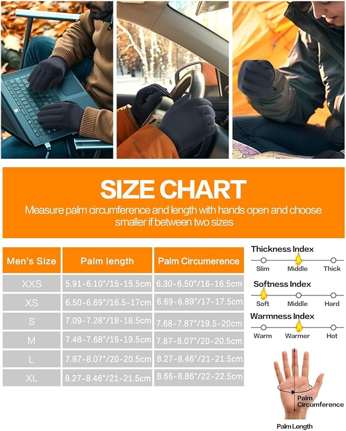 FEWTUR Winter Waterproof Gloves for Women and Men - Thermal Gloves with Touchscreen Fingers, Warm Gloves for Running, Bike and Hiking Cold Weather