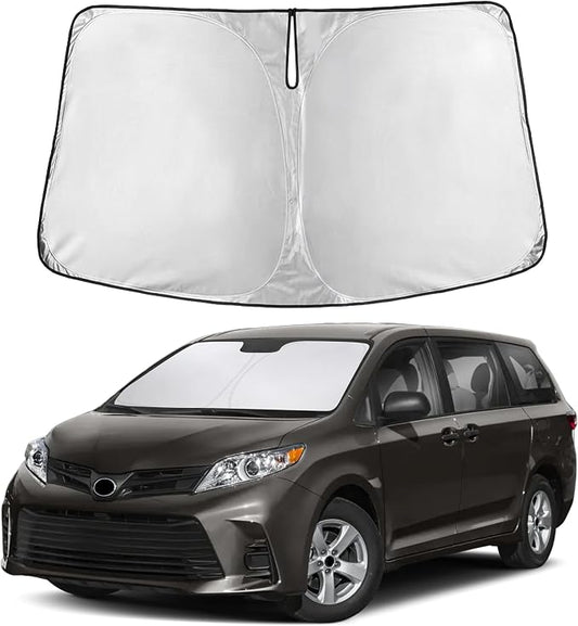 Autovir Windshield Sun Shade Fit for 2011-2018 2019 2020 Toyota Sienna Sunshade, Front Car Window Shades Sun Visor, Blocks UV Rays & Heat, Car Accessories
