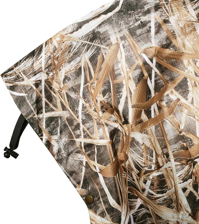 AUSCAMOTEK Camouflage Rain Poncho Hooded Waterproof Camo Raincoat with Blind Pattern for Hunting Hiking Camping Fishing
