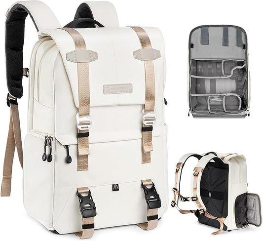 K&F CONCEPT Camera Backpack, Camera Bags for Photographers Large Capacity Camera Case with Raincover,15-15.6 Inch Laptop Compartment Compatible for Canon/Nikon/Sony/DJI Mavic Drone