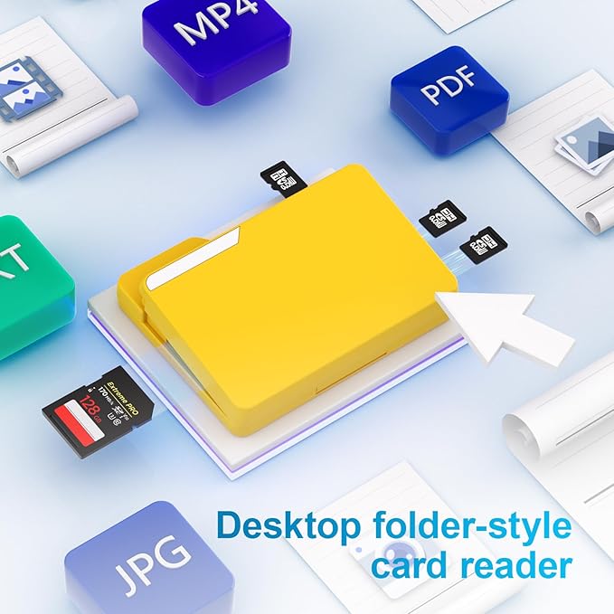 BUDI SD Memory Card Reader 4 Cards Simultaneously Read and Write with 15 Slots Folder-Styled Storage Case Type-C Compatible with lPhone 17/16/15/Pro Max/Photography/Security Camera